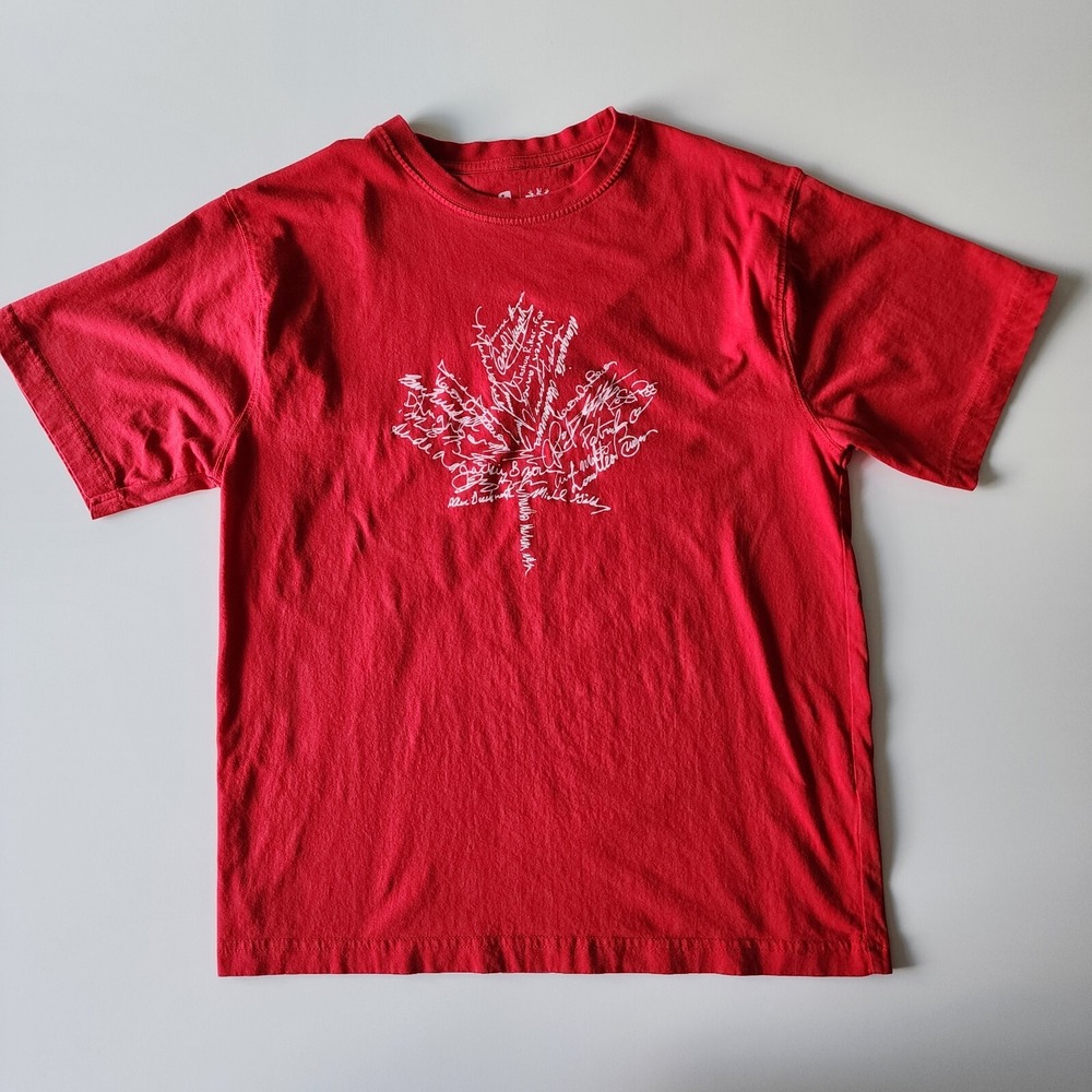 Canada Olympic Games 2010 Shirt Womens Medium Vancouver Red Cheerios Maple Leaf